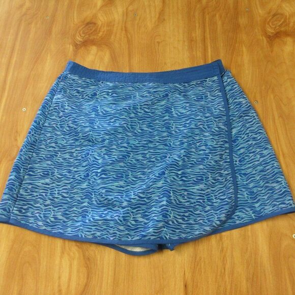 CATALINA Ladies Skirted Swimsuit Bottom Womens L (12-14) Blue Skirt Shorts Skort - Picture 1 of 14